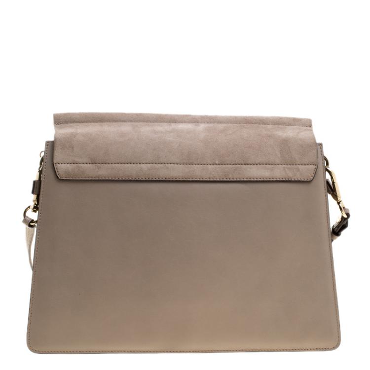 Pre Owned Chloe Grey Leather Faye Shoulder Bag
