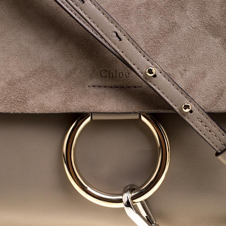 Pre Owned Chloe Grey Leather Faye Shoulder Bag