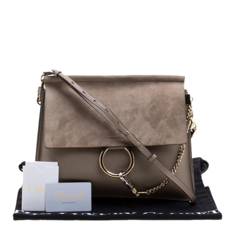 Pre Owned Chloe Grey Leather Faye Shoulder Bag