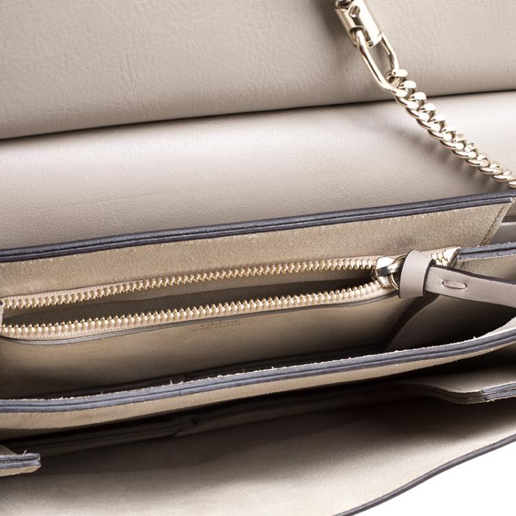 Pre Owned Chloe Motty Grey Leather and Suede Faye Shoulder Bag