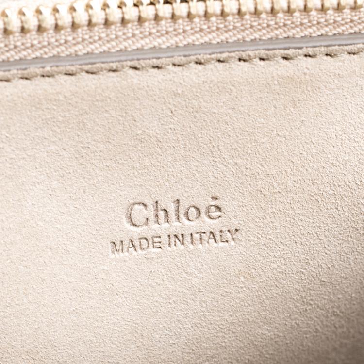 Pre Owned Chloe Motty Grey Leather and Suede Faye Shoulder Bag