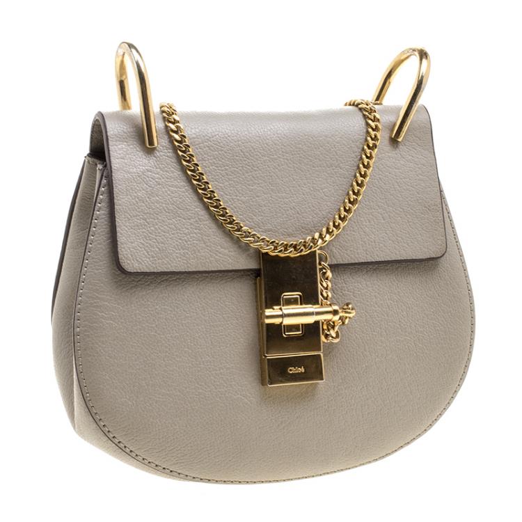 مملوكة مسبقًا Chloe Grey Leather Small Drew Shoulder Bag