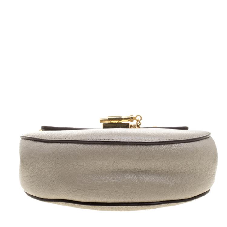 مملوكة مسبقًا Chloe Grey Leather Small Drew Shoulder Bag