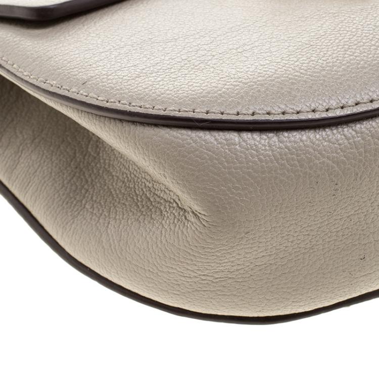 مملوكة مسبقًا Chloe Grey Leather Small Drew Shoulder Bag