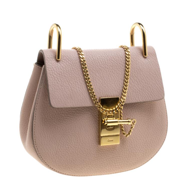 Pre Owned Chloe Blush Pink Leather Small Drew Shoulder Bag