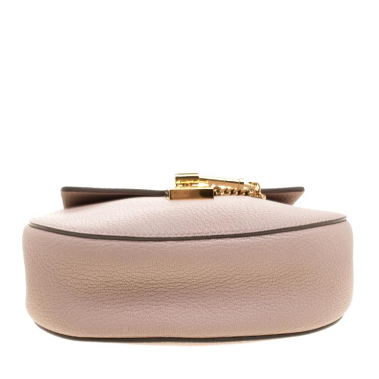 Pre Owned Chloe Blush Pink Leather Small Drew Shoulder Bag
