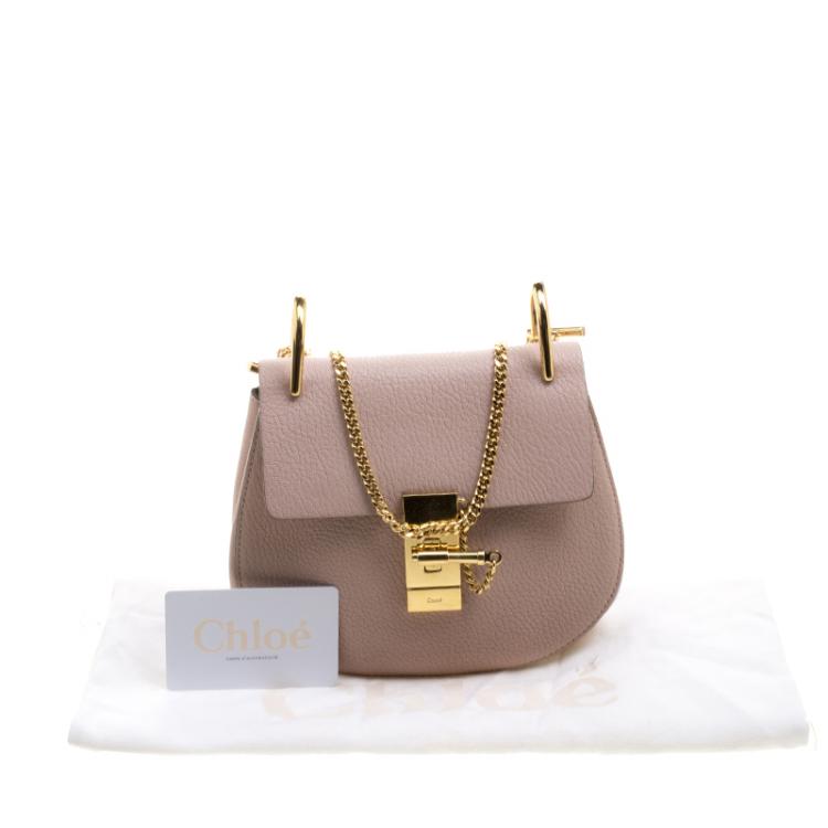 Pre Owned Chloe Blush Pink Leather Small Drew Shoulder Bag