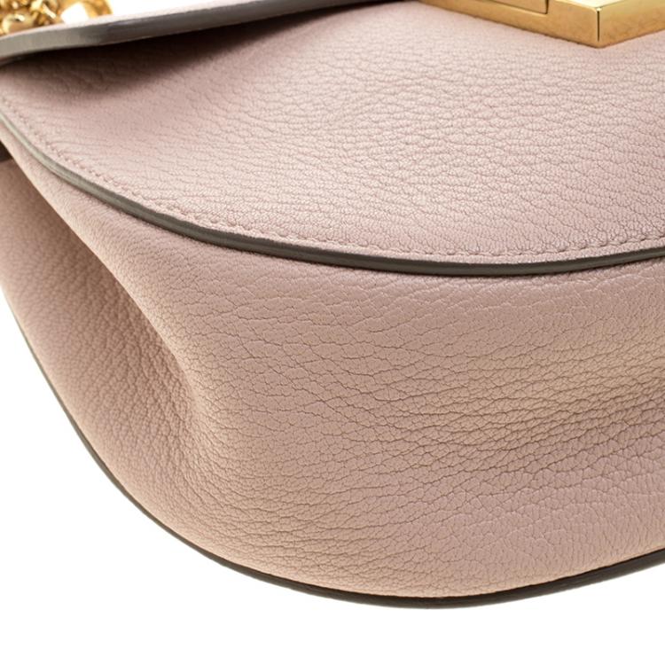 Pre Owned Chloe Blush Pink Leather Small Drew Shoulder Bag