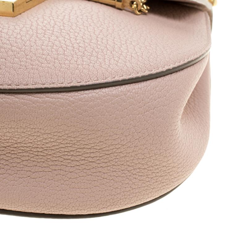 Pre Owned Chloe Blush Pink Leather Small Drew Shoulder Bag