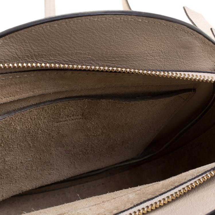 Pre Owned Chloe Beige Leather and Suede Small Pixie Round Shoulder Bag