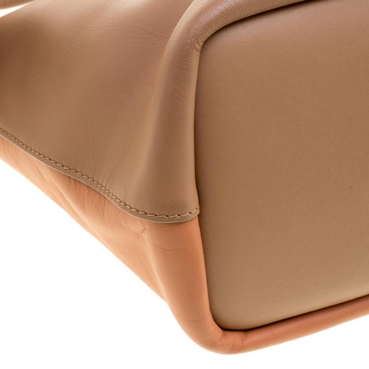 Pre Owned Chloe Beige/Peach Leather Medium Baylee Tote