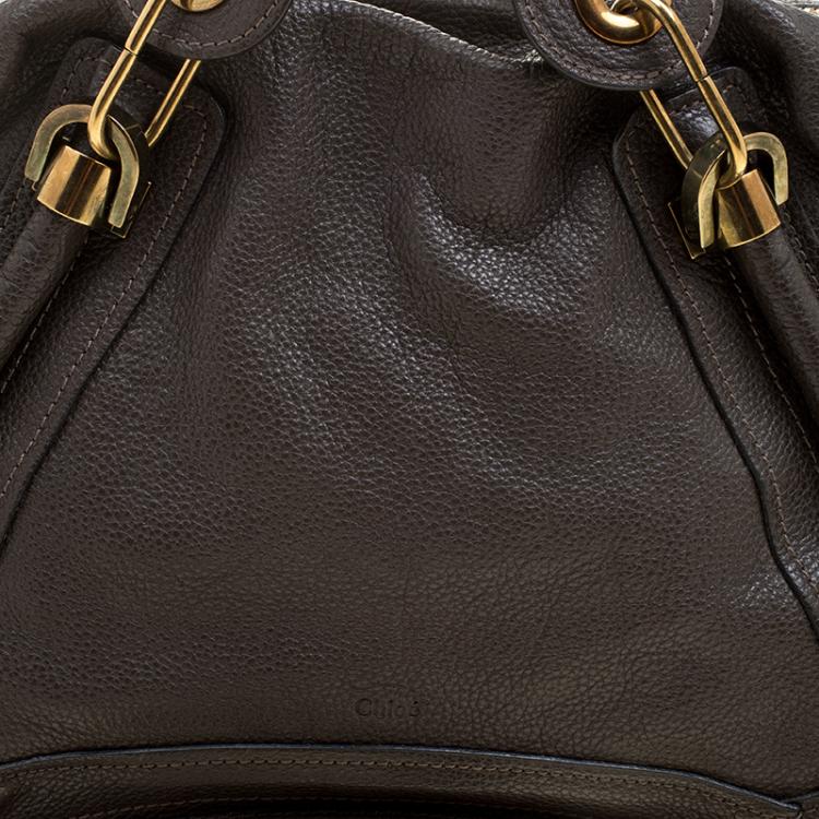 Pre Owned Chloe Brown Leather Medium Paraty Shoulder Bag