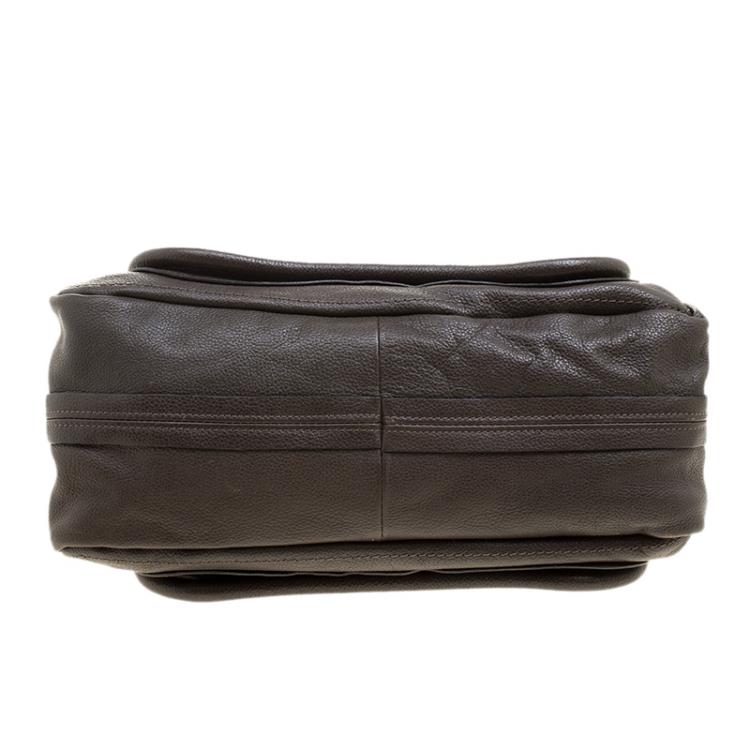 Pre Owned Chloe Brown Leather Medium Paraty Shoulder Bag