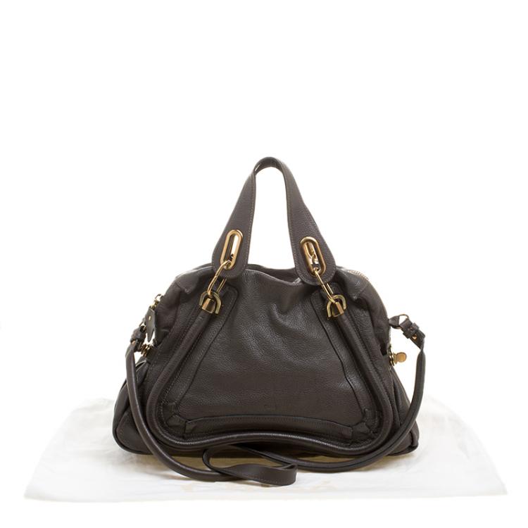 Pre Owned Chloe Brown Leather Medium Paraty Shoulder Bag