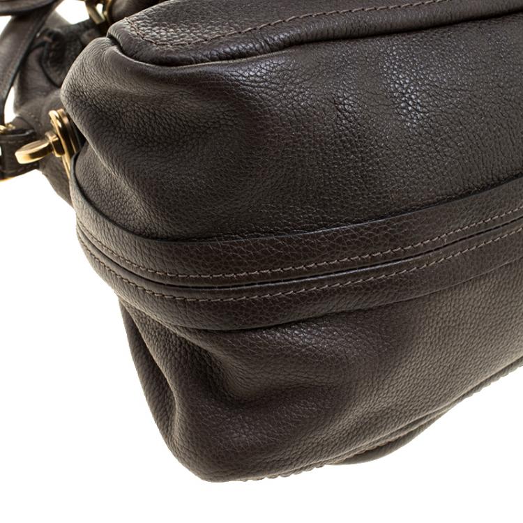 Pre Owned Chloe Brown Leather Medium Paraty Shoulder Bag
