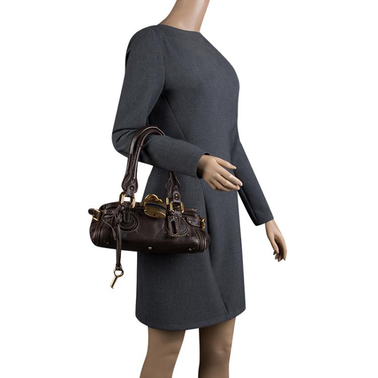 Pre Owned Chloe Dark Brown Leather Mini Paddington Satchel