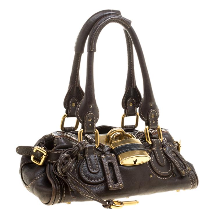 Pre Owned Chloe Dark Brown Leather Mini Paddington Satchel