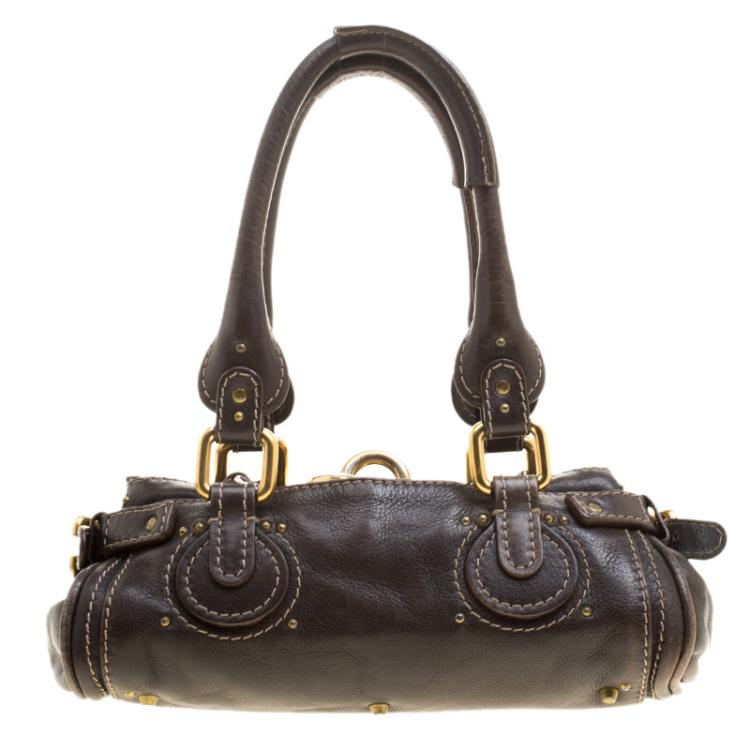 Pre Owned Chloe Dark Brown Leather Mini Paddington Satchel