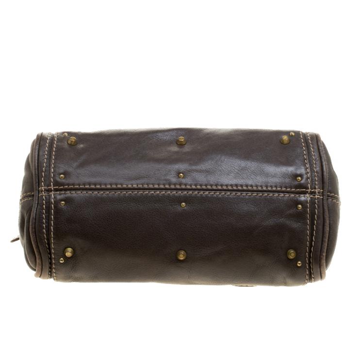 Pre Owned Chloe Dark Brown Leather Mini Paddington Satchel