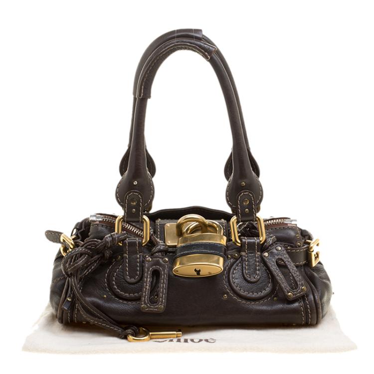 Pre Owned Chloe Dark Brown Leather Mini Paddington Satchel
