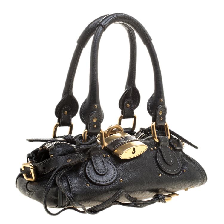 Pre Owned Chloe Black Leather Mini Paddington Satchel