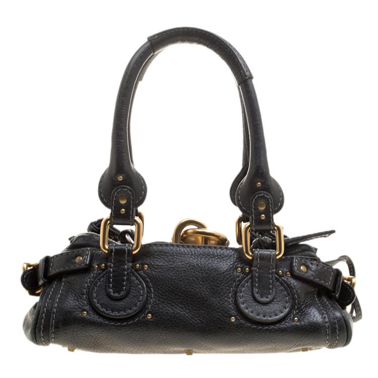 Pre Owned Chloe Black Leather Mini Paddington Satchel