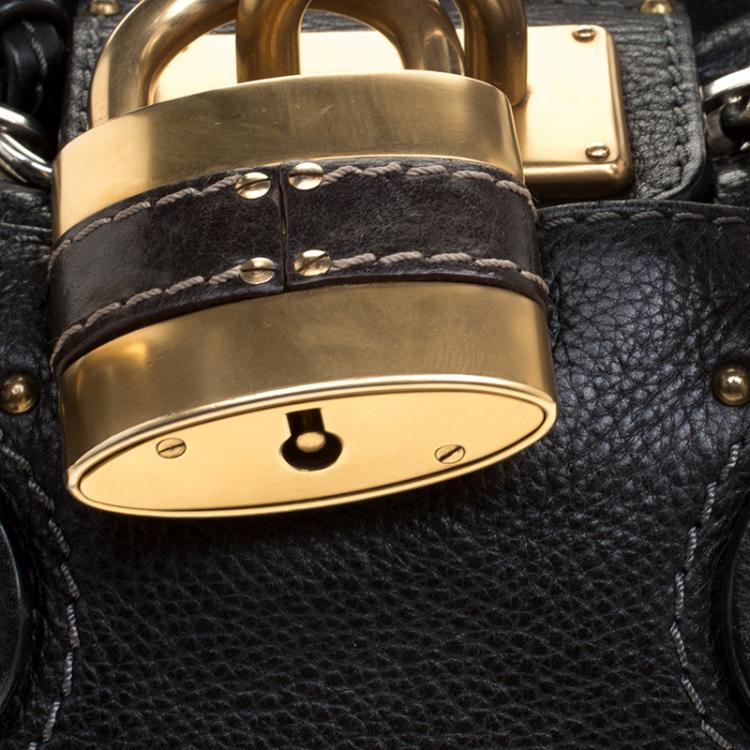 Pre Owned Chloe Black Leather Mini Paddington Satchel