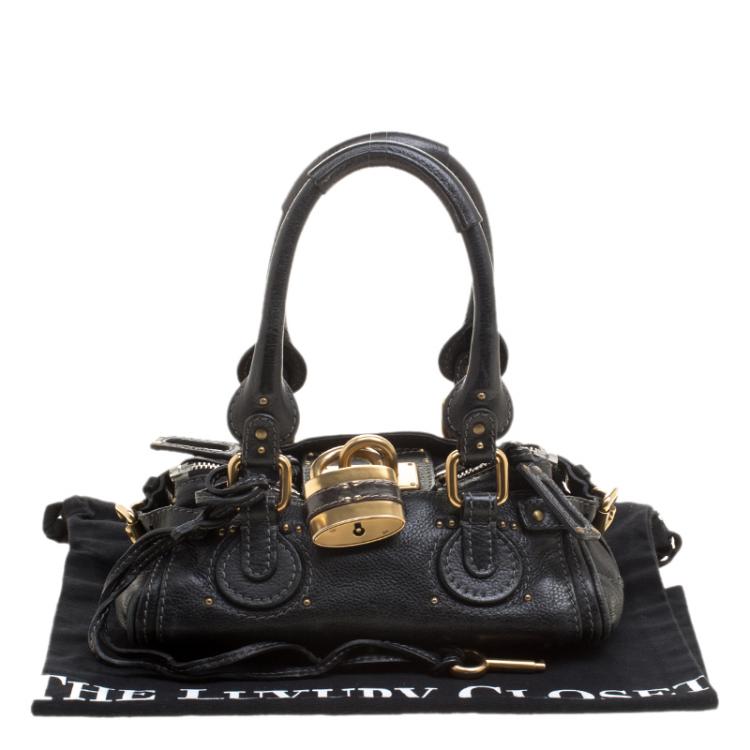 Pre Owned Chloe Black Leather Mini Paddington Satchel