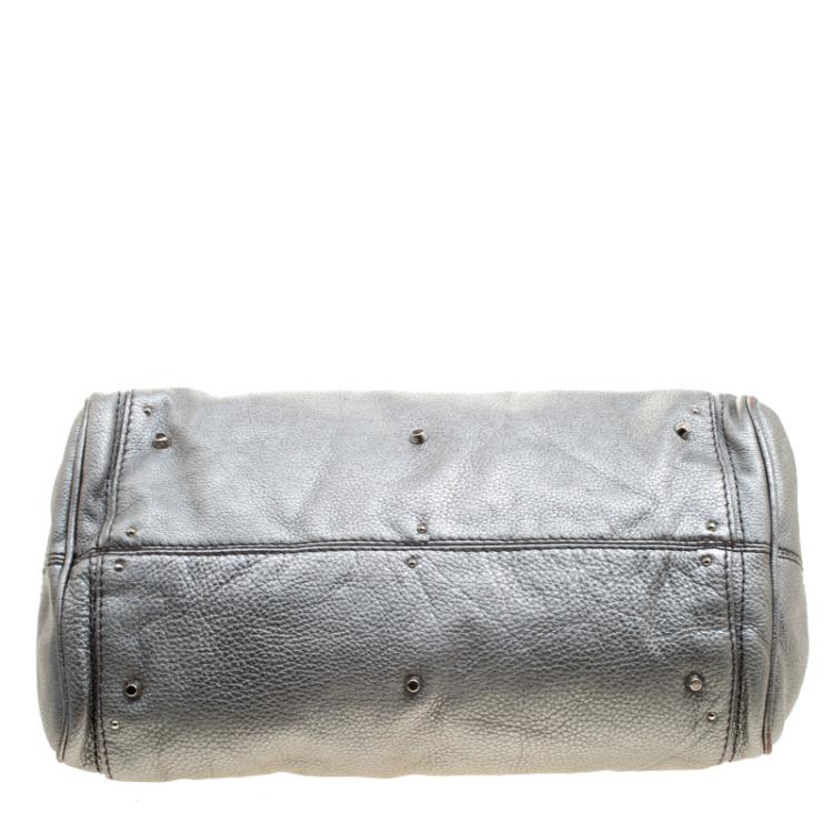 Pre Owned Chloe Silver Leather Medium Paddington Satchel