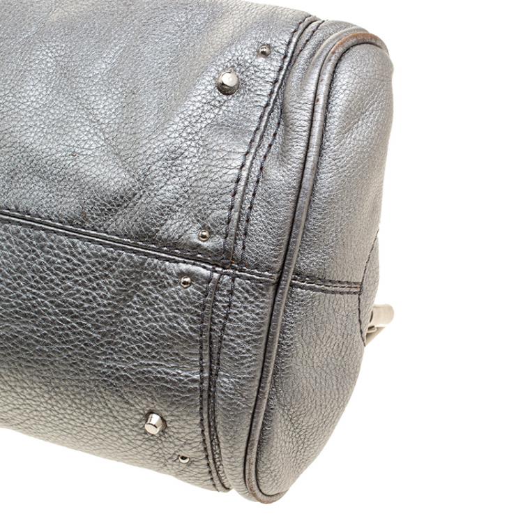 Pre Owned Chloe Silver Leather Medium Paddington Satchel