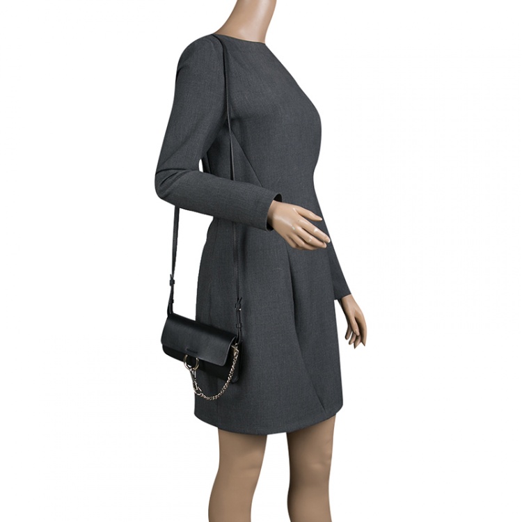 Pre Owned Chloe Black Leather Mini Faye Shoulder Bag