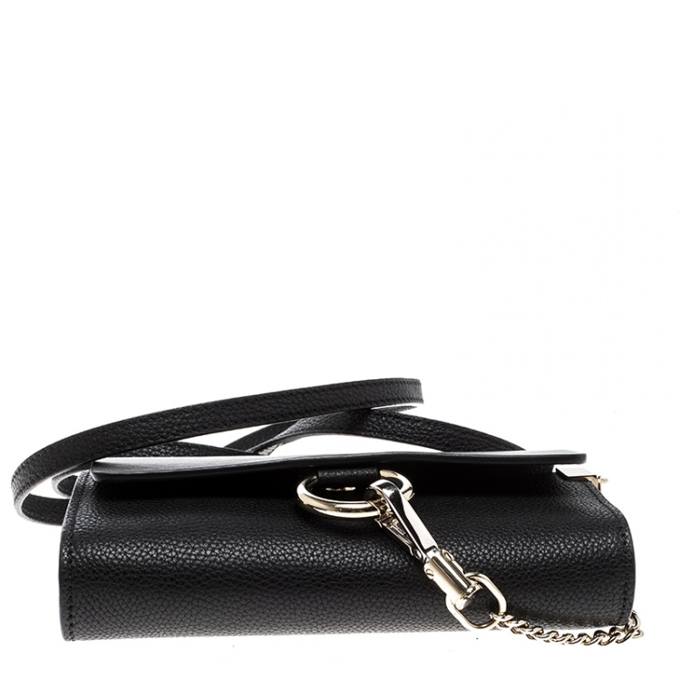 Pre Owned Chloe Black Leather Mini Faye Shoulder Bag