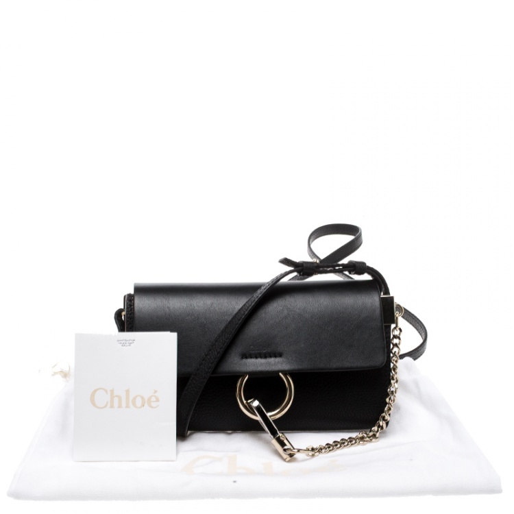 Pre Owned Chloe Black Leather Mini Faye Shoulder Bag