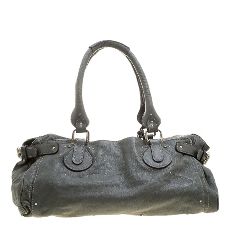 Pre Owned Chloe Mousse Leather Oversized Paddington Satchel 