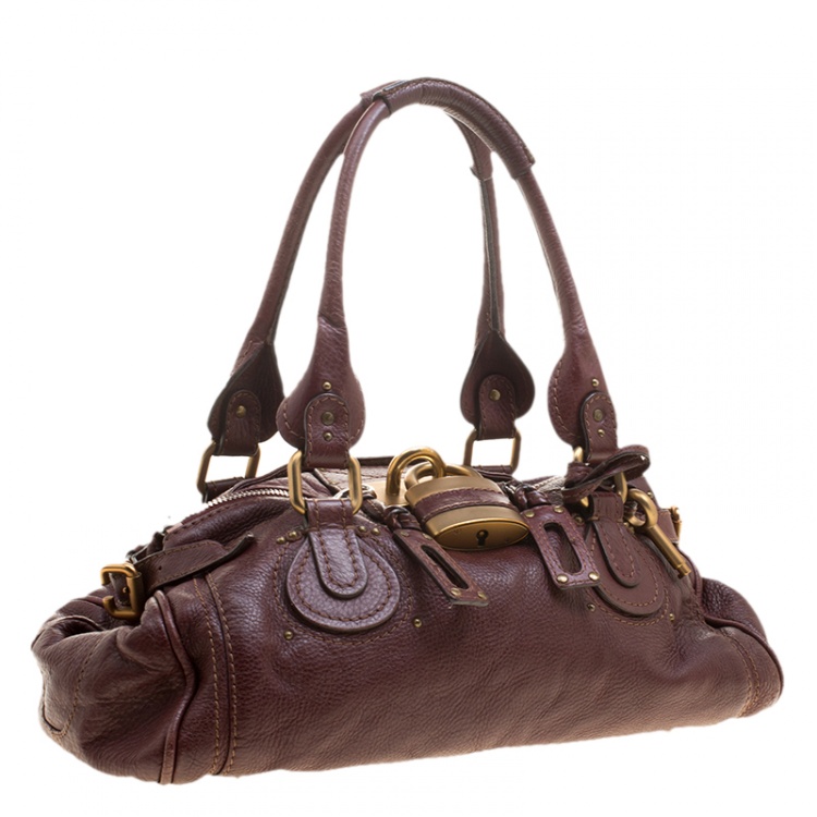 Pre Owned Chloe Burgundy Leather Medium Paddington Satchel