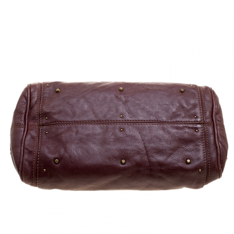 Pre Owned Chloe Burgundy Leather Medium Paddington Satchel
