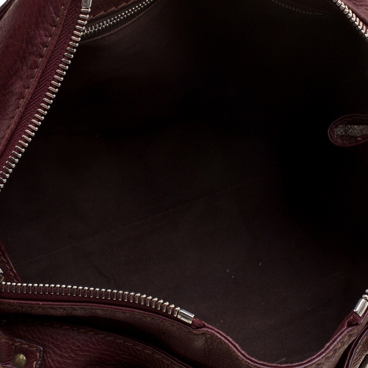 Pre Owned Chloe Burgundy Leather Medium Paddington Satchel