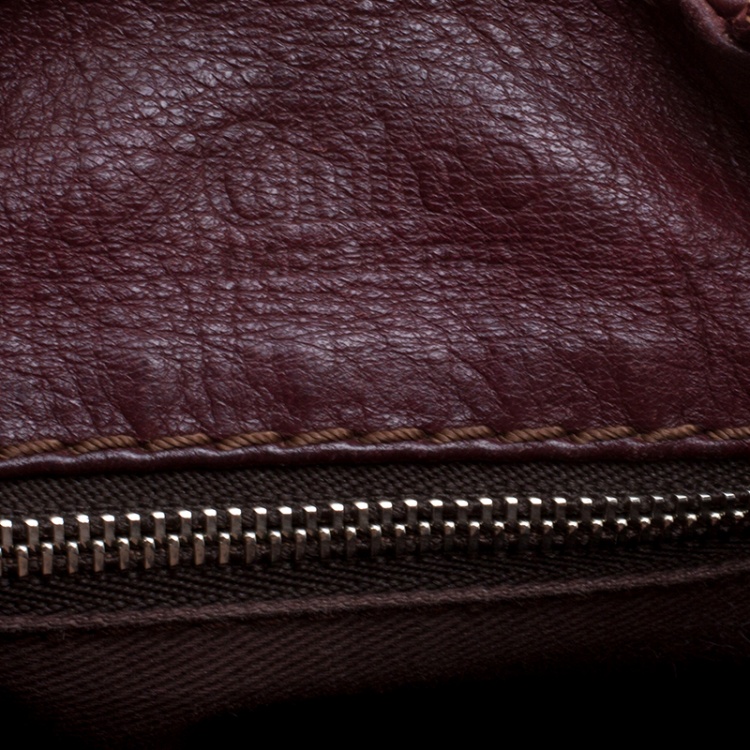 Pre Owned Chloe Burgundy Leather Medium Paddington Satchel