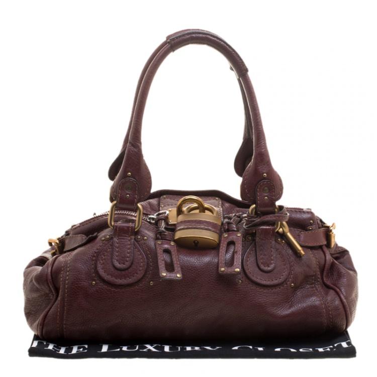 Pre Owned Chloe Burgundy Leather Medium Paddington Satchel