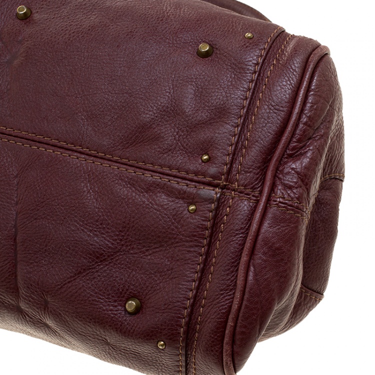 Pre Owned Chloe Burgundy Leather Medium Paddington Satchel