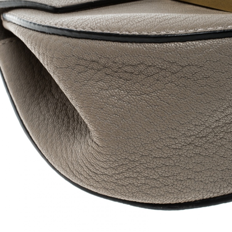 Pre Owned Chloe Grey Leather Mini Drew Shoulder Bag