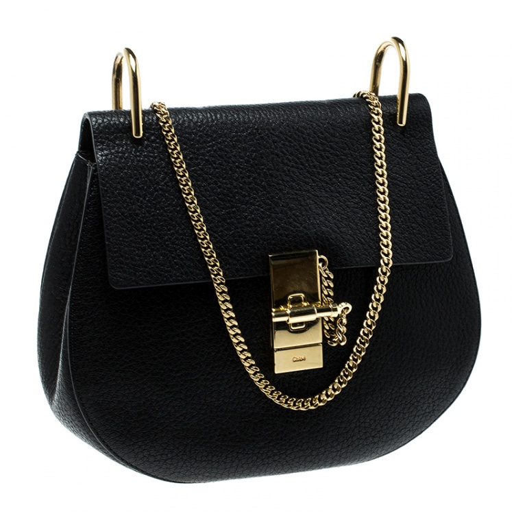 Pre Owned Chloe Black Leather Medium Drew Shoulder Bag