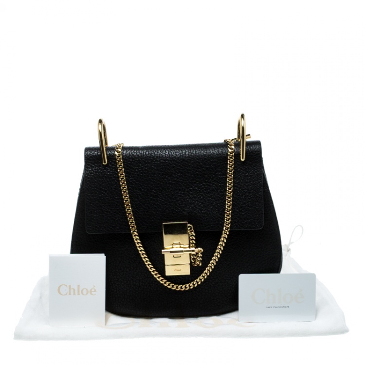 Pre Owned Chloe Black Leather Medium Drew Shoulder Bag