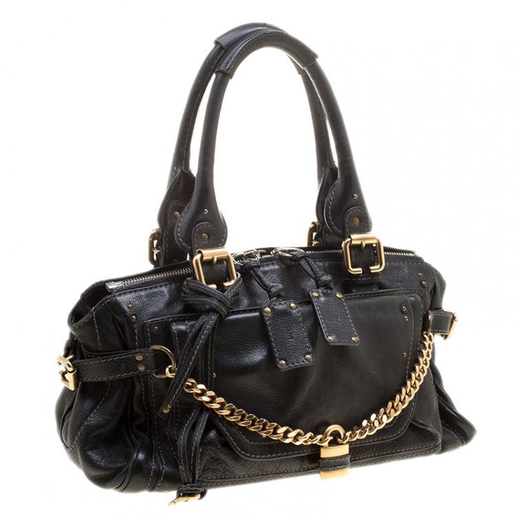 Pre Owned Chloe Black Leather Paddington Capsule Satchel 