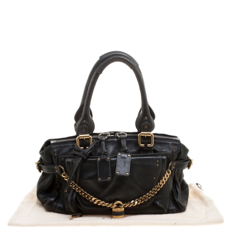 Pre Owned Chloe Black Leather Paddington Capsule Satchel 