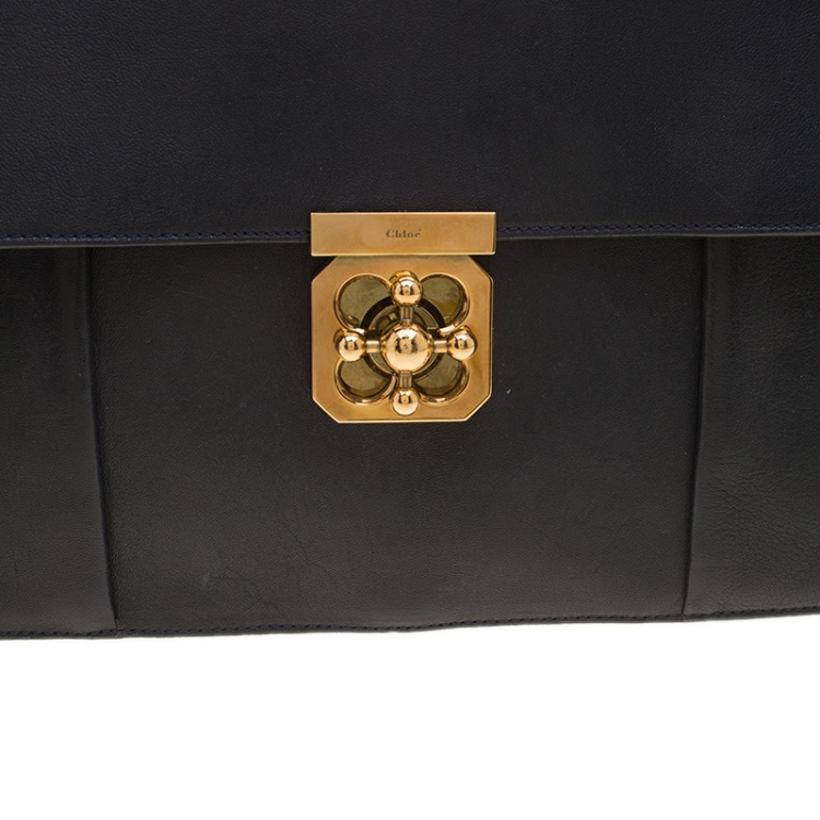 Pre Owned Chloe Black Leather Large Elsie Shoulder Bag