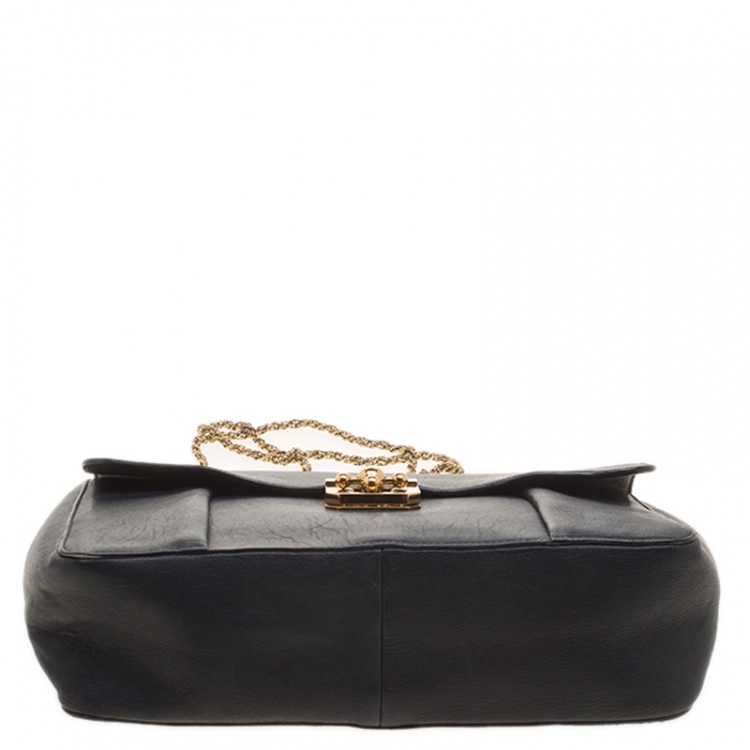 Pre Owned Chloe Black Leather Large Elsie Shoulder Bag