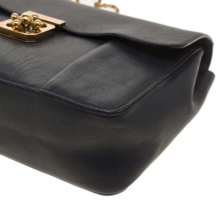 Pre Owned Chloe Black Leather Large Elsie Shoulder Bag