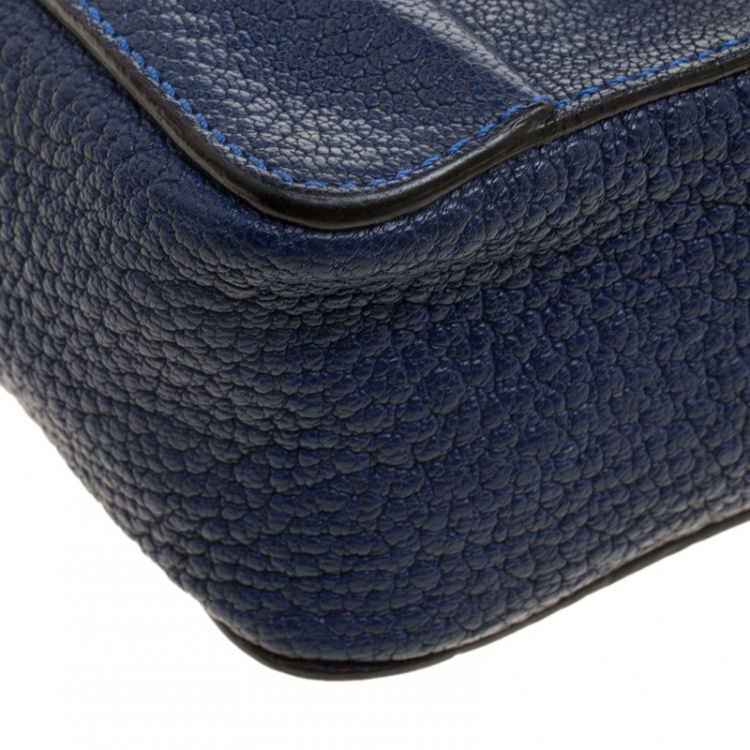 Pre Owned Chloe Blue Leather Mini Elsie Crossbody Bag