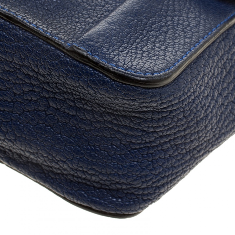 Pre Owned Chloe Blue Leather Mini Elsie Crossbody Bag